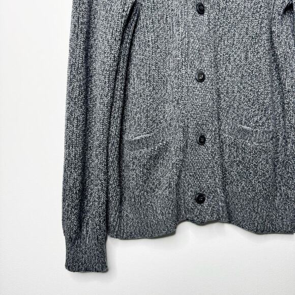 Faherty Marled Charcoal Grey Cardigan Sweater Cotton Cashmere Button Preppy XL - Picture 4 of 7